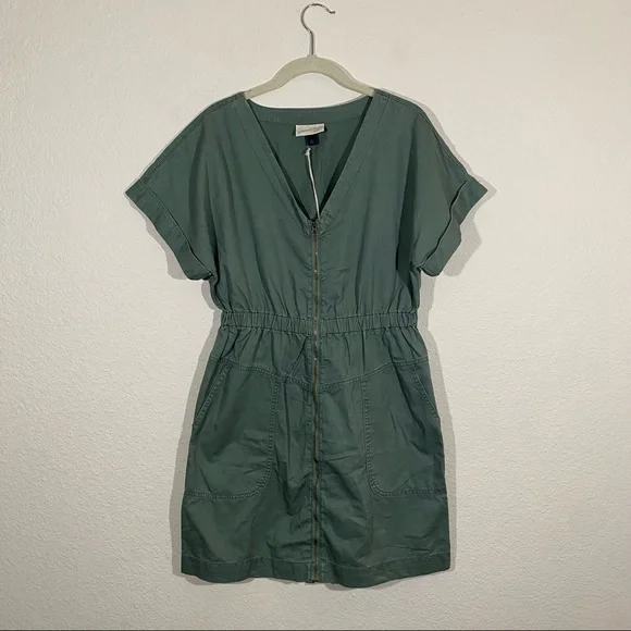 slim fit dress slacks Olive Green Utility Shirt Dress main image 1